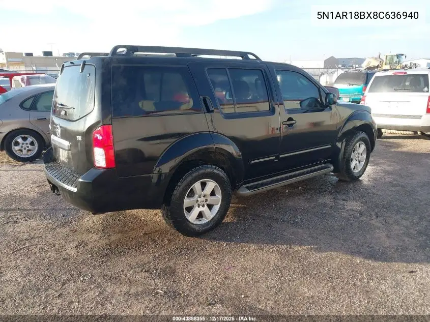 5N1AR18BX8C636940 2008 Nissan Pathfinder Se