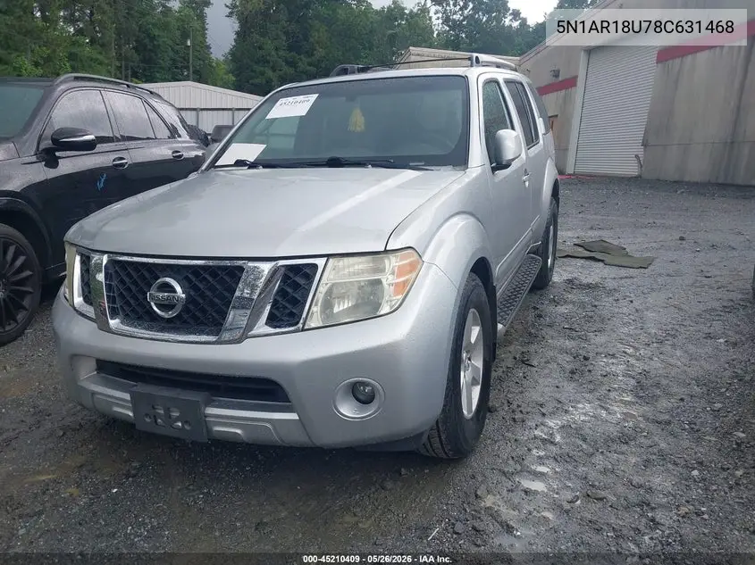 2008 Nissan Pathfinder Se VIN: 5N1AR18U78C631468 Lot: 45210409