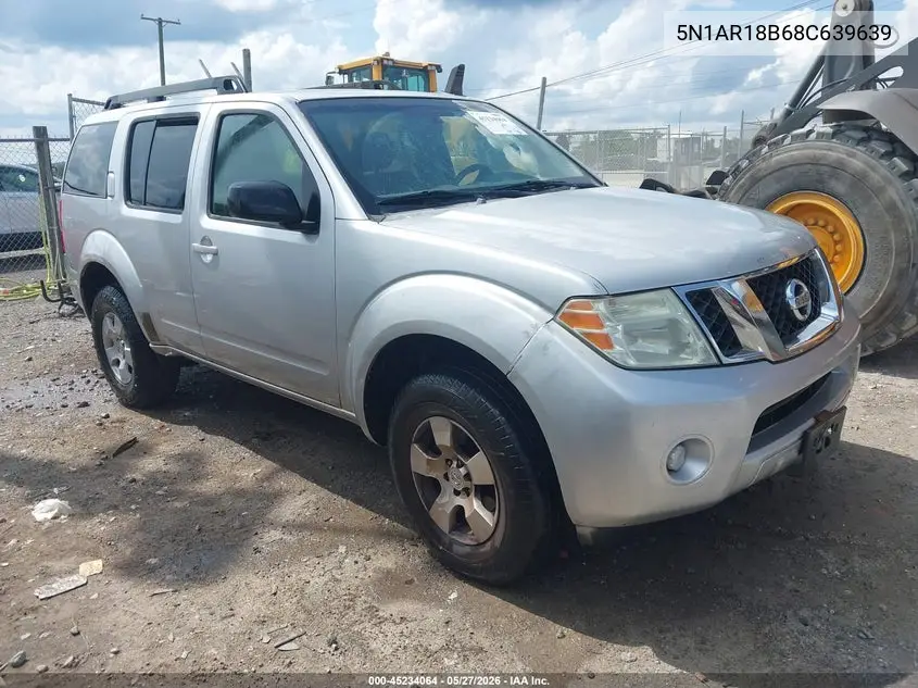 2008 Nissan Pathfinder S VIN: 5N1AR18B68C639639 Lot: 45234064