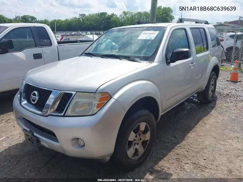 2008 Nissan Pathfinder S VIN: 5N1AR18B68C639639 Lot: 45234064