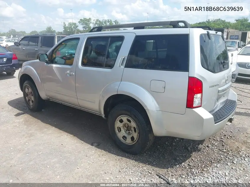 2008 Nissan Pathfinder S VIN: 5N1AR18B68C639639 Lot: 45234064