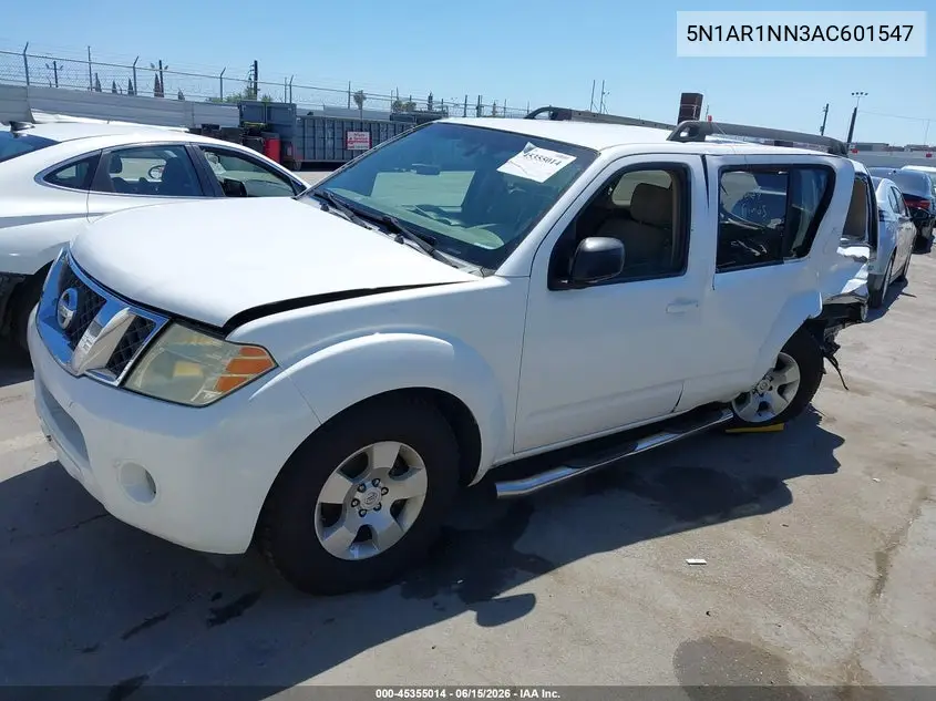 2010 Nissan Pathfinder S Fe+ VIN: 5N1AR1NN3AC601547 Lot: 45355014