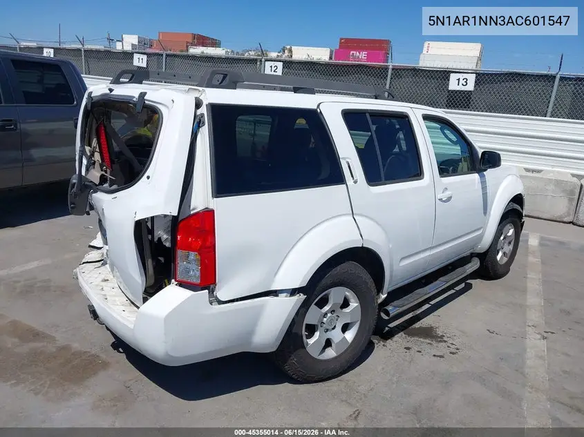 2010 Nissan Pathfinder S Fe+ VIN: 5N1AR1NN3AC601547 Lot: 45355014
