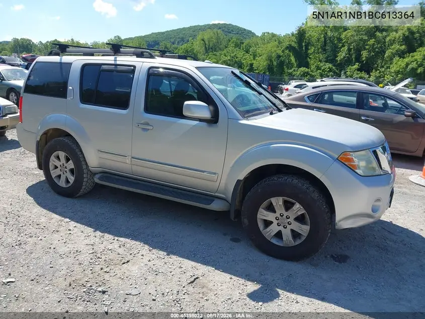 2011 Nissan Pathfinder Silver VIN: 5N1AR1NB1BC613364 Lot: 45398022