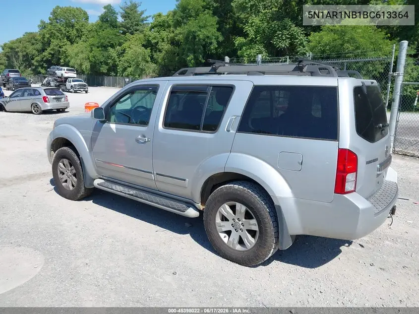 2011 Nissan Pathfinder Silver VIN: 5N1AR1NB1BC613364 Lot: 45398022