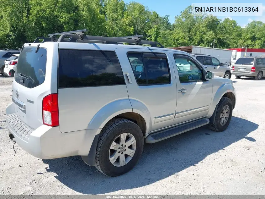 2011 Nissan Pathfinder Silver VIN: 5N1AR1NB1BC613364 Lot: 45398022