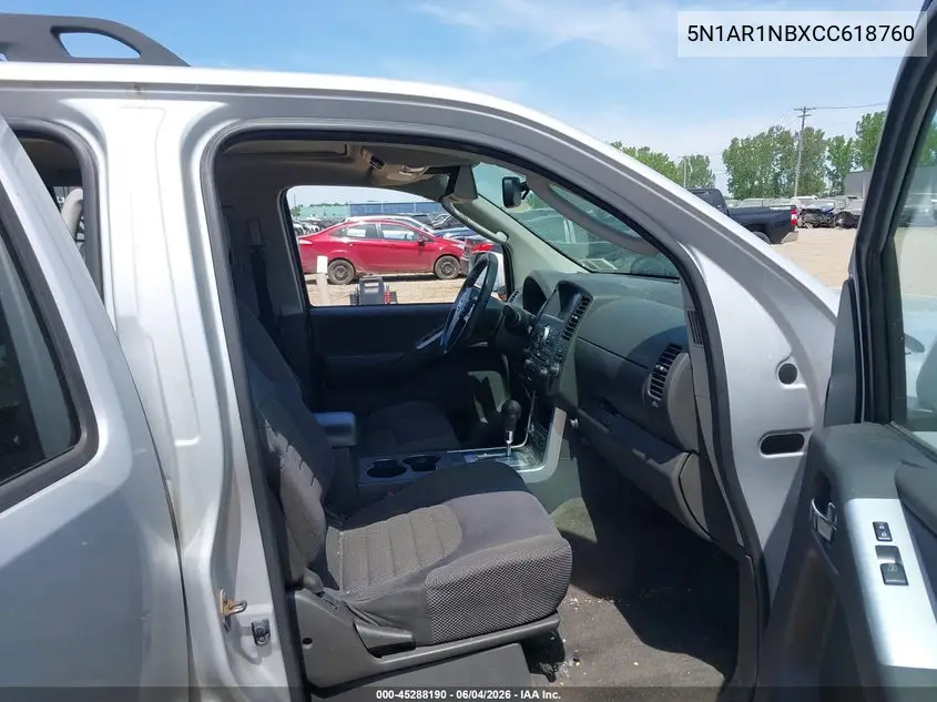 2012 Nissan Pathfinder Le/S/Silver/Sv VIN: 5N1AR1NBXCC618760 Lot: 45288190