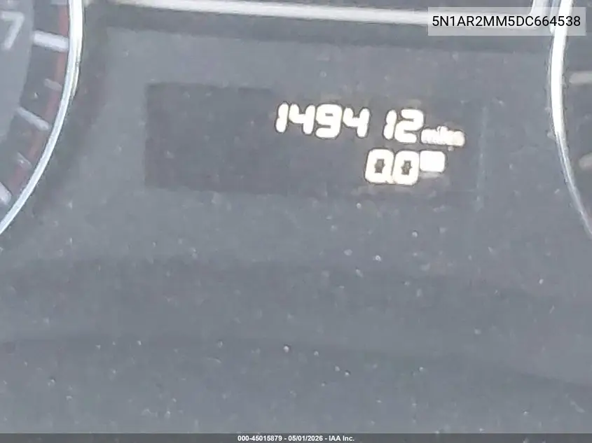 5N1AR2MM5DC664538 2013 Nissan Pathfinder Platinum