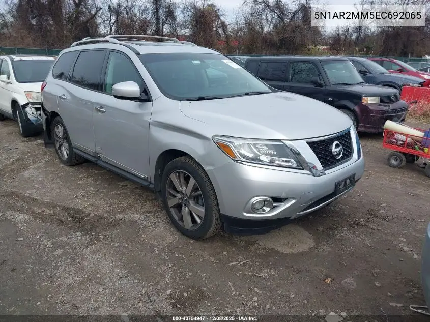 5N1AR2MM5EC692065 2014 Nissan Pathfinder Platinum