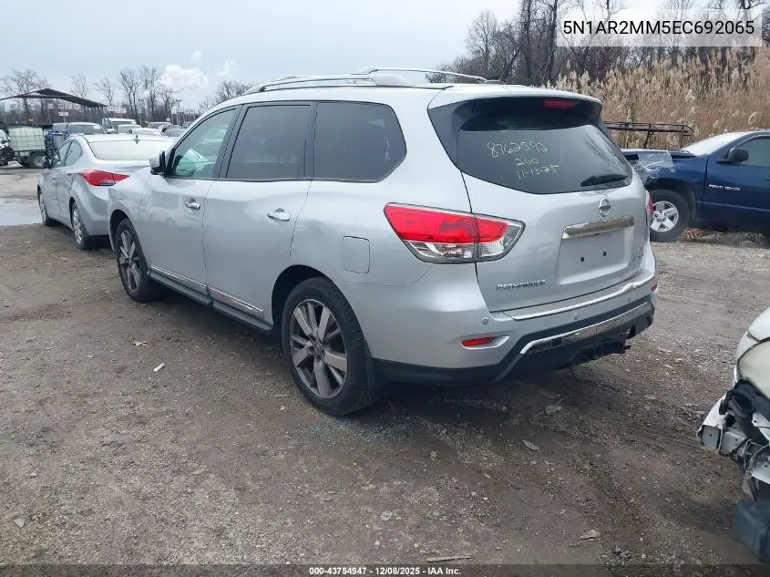 5N1AR2MM5EC692065 2014 Nissan Pathfinder Platinum