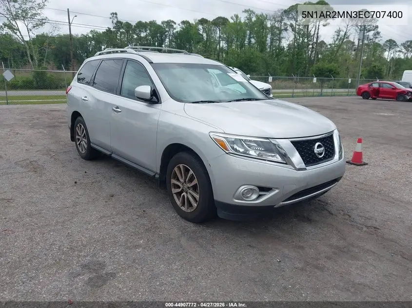 2014 Nissan Pathfinder Sv VIN: 5N1AR2MN3EC707400 Lot: 44907772