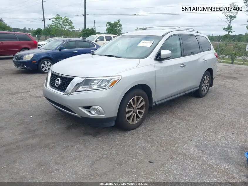 2014 Nissan Pathfinder Sv VIN: 5N1AR2MN3EC707400 Lot: 44907772