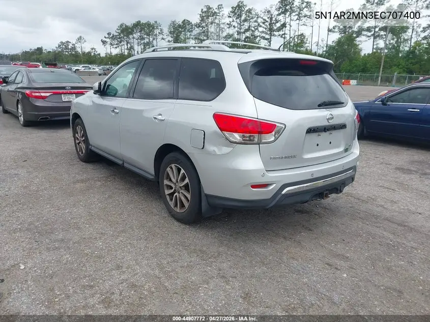 2014 Nissan Pathfinder Sv VIN: 5N1AR2MN3EC707400 Lot: 44907772