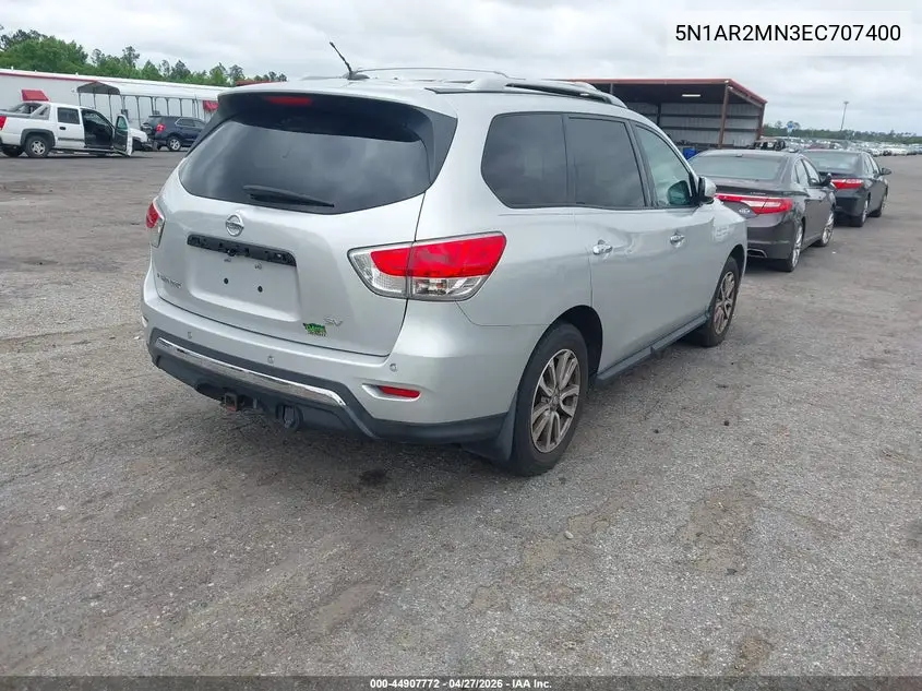 2014 Nissan Pathfinder Sv VIN: 5N1AR2MN3EC707400 Lot: 44907772