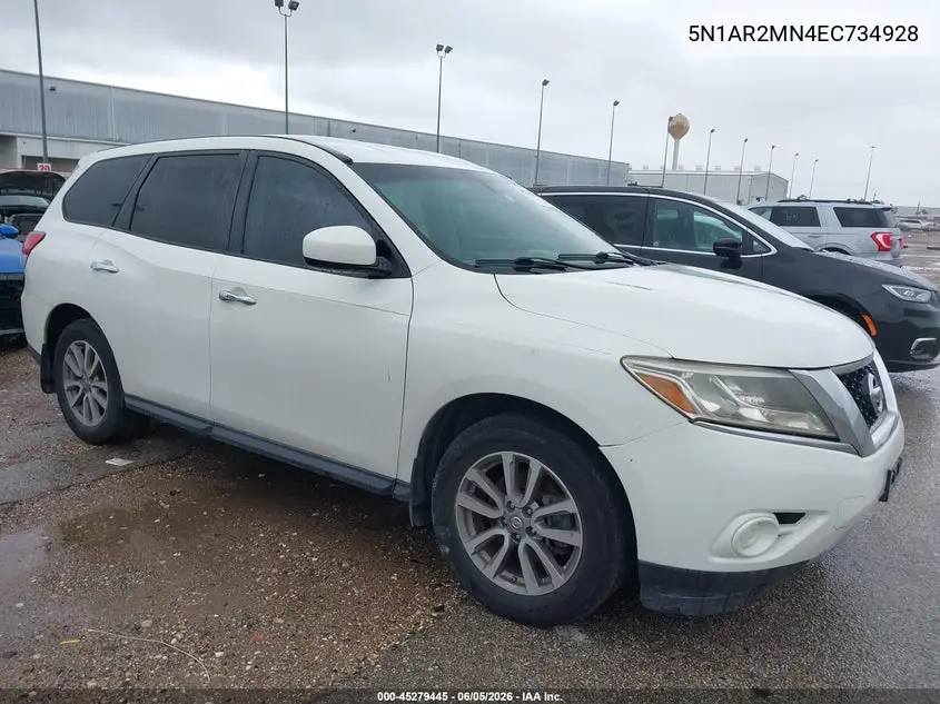 2014 Nissan Pathfinder S VIN: 5N1AR2MN4EC734928 Lot: 45279445
