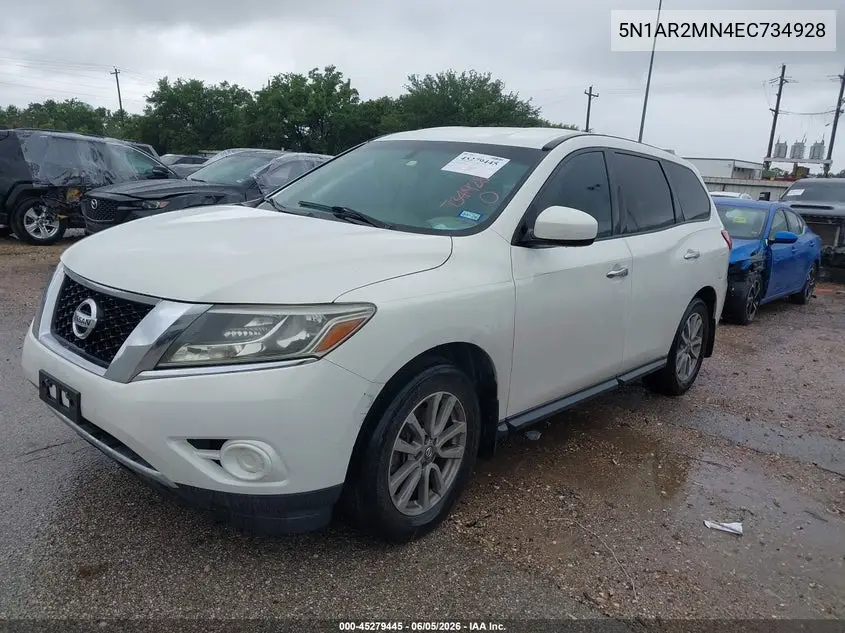 2014 Nissan Pathfinder S VIN: 5N1AR2MN4EC734928 Lot: 45279445
