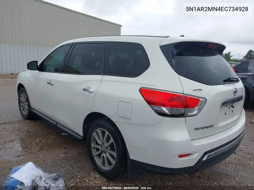 2014 Nissan Pathfinder S VIN: 5N1AR2MN4EC734928 Lot: 45279445