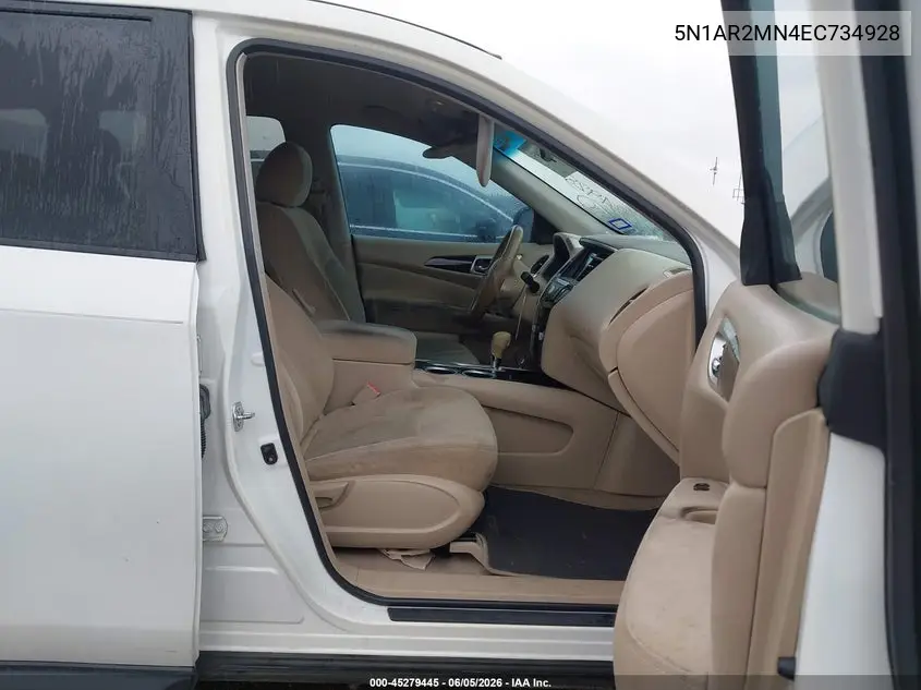 2014 Nissan Pathfinder S VIN: 5N1AR2MN4EC734928 Lot: 45279445