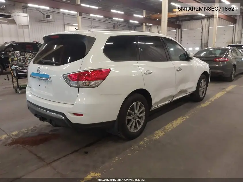2014 Nissan Pathfinder S VIN: 5N1AR2MN8EC718621 Lot: 45378245
