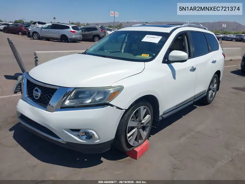 2014 Nissan Pathfinder Platinum VIN: 5N1AR2MNXEC721374 Lot: 45400677