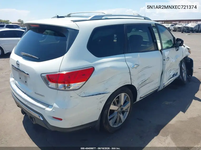 2014 Nissan Pathfinder Platinum VIN: 5N1AR2MNXEC721374 Lot: 45400677