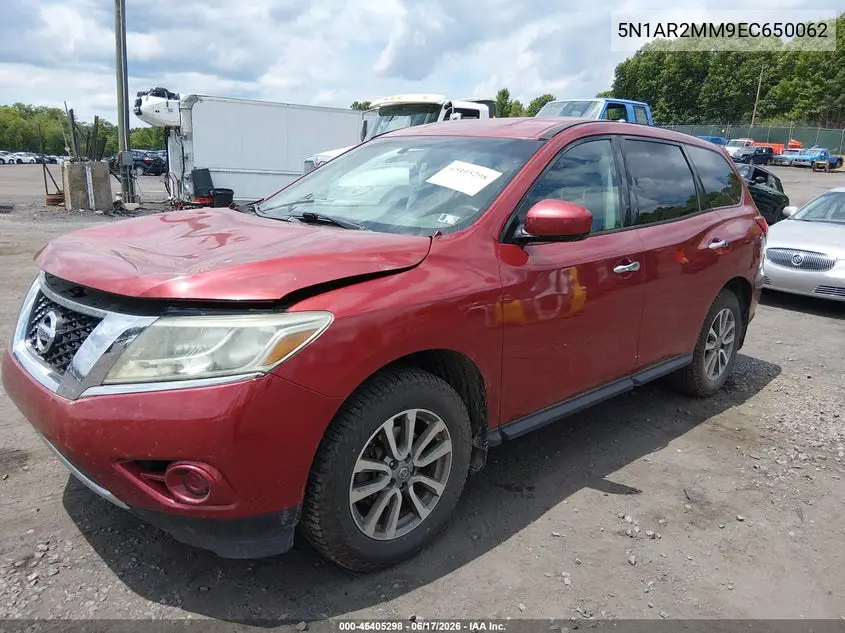 2014 Nissan Pathfinder S VIN: 5N1AR2MM9EC650062 Lot: 45405298