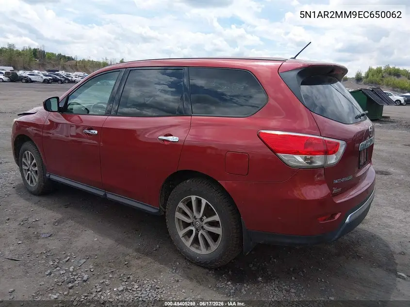2014 Nissan Pathfinder S VIN: 5N1AR2MM9EC650062 Lot: 45405298