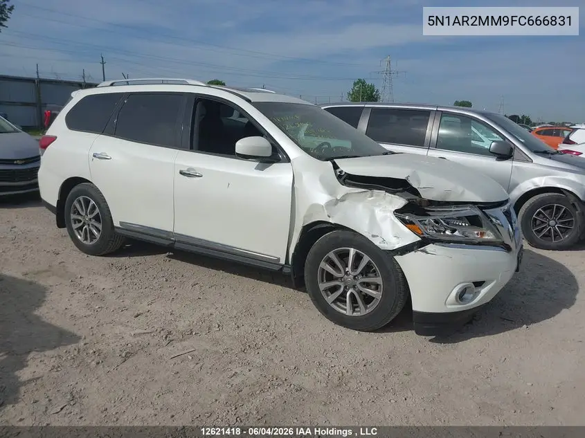 2015 Nissan Pathfinder S/Sv/Sl/Platinum VIN: 5N1AR2MM9FC666831 Lot: 12621418