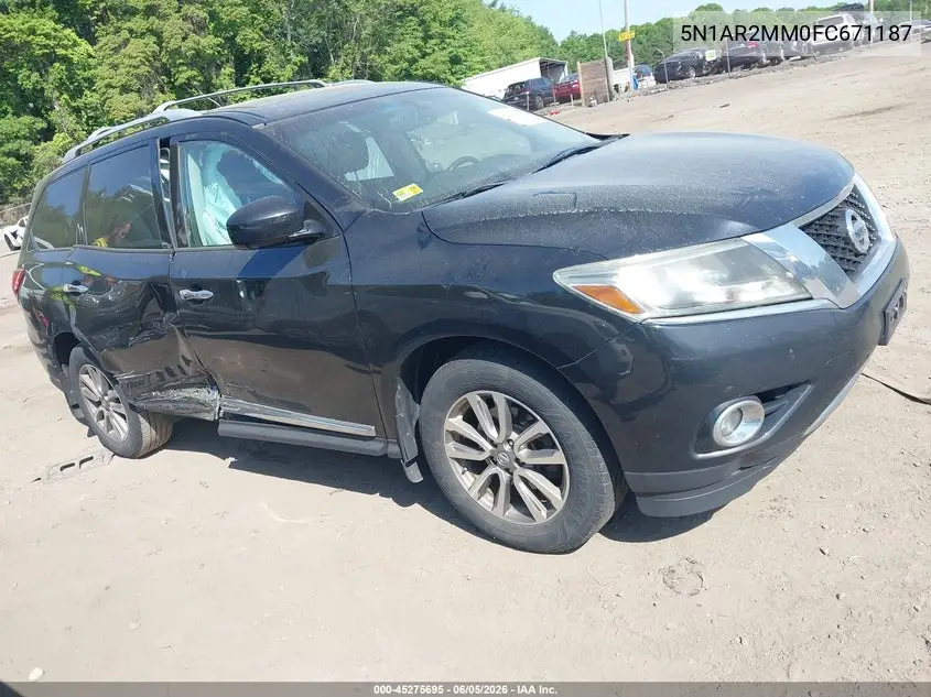 2015 Nissan Pathfinder Sl VIN: 5N1AR2MM0FC671187 Lot: 45275695