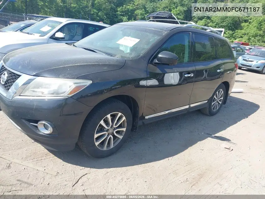 2015 Nissan Pathfinder Sl VIN: 5N1AR2MM0FC671187 Lot: 45275695