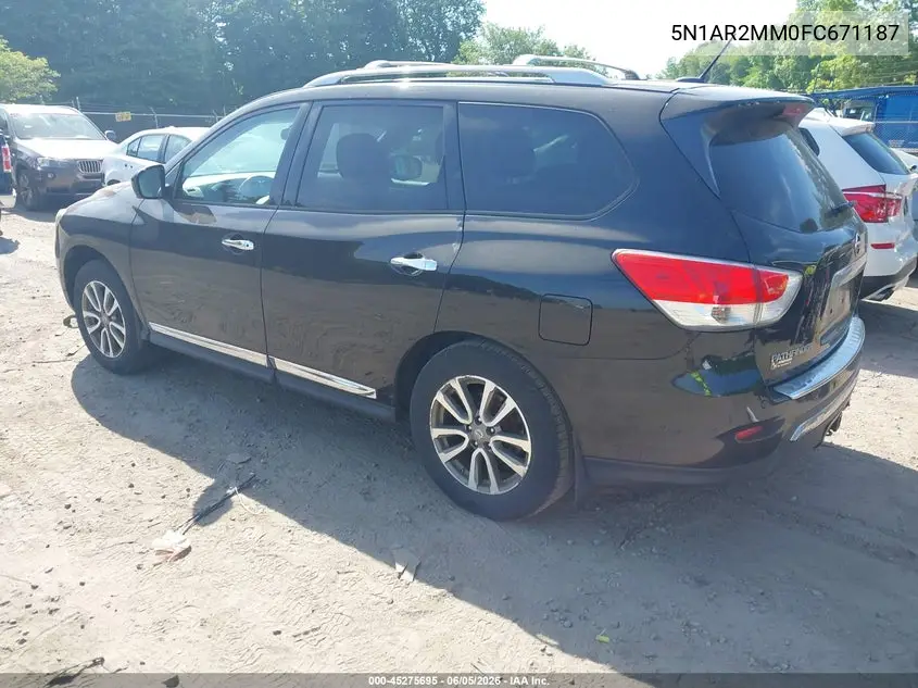 2015 Nissan Pathfinder Sl VIN: 5N1AR2MM0FC671187 Lot: 45275695