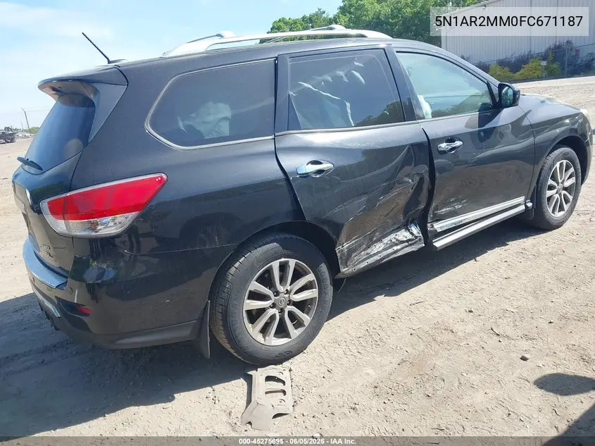 2015 Nissan Pathfinder Sl VIN: 5N1AR2MM0FC671187 Lot: 45275695