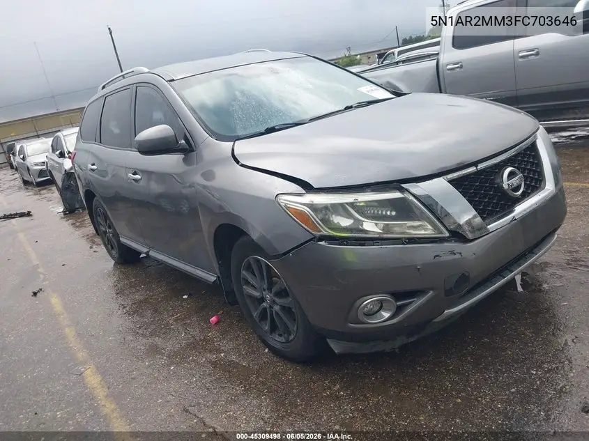 2015 Nissan Pathfinder S VIN: 5N1AR2MM3FC703646 Lot: 45309498