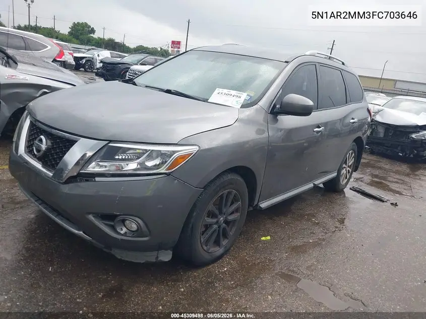 2015 Nissan Pathfinder S VIN: 5N1AR2MM3FC703646 Lot: 45309498