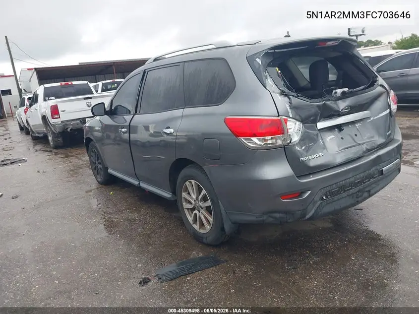 2015 Nissan Pathfinder S VIN: 5N1AR2MM3FC703646 Lot: 45309498