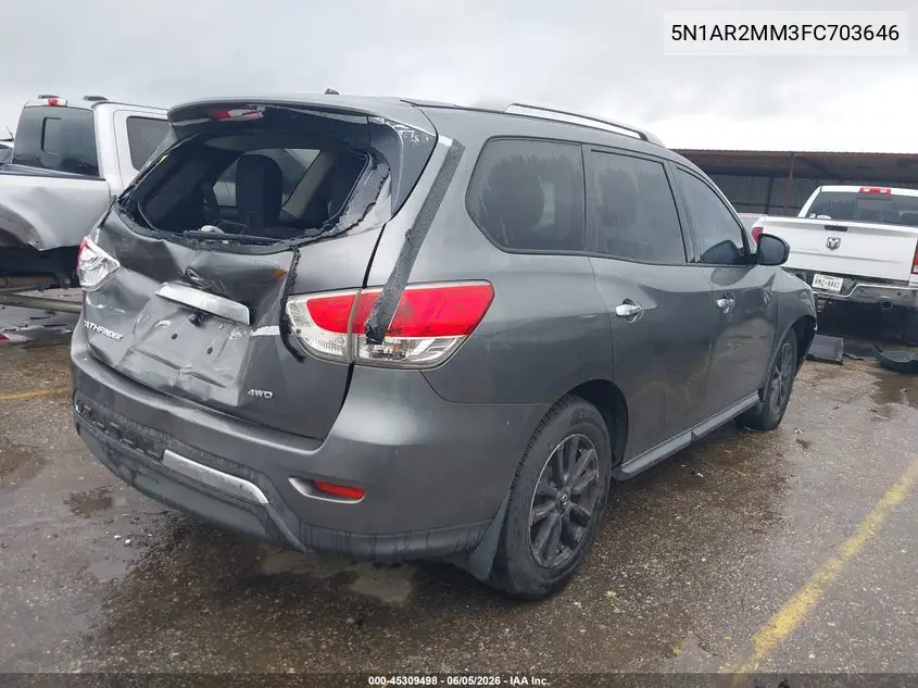 2015 Nissan Pathfinder S VIN: 5N1AR2MM3FC703646 Lot: 45309498