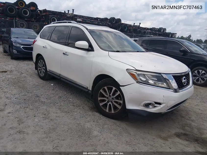 2015 Nissan Pathfinder Sl VIN: 5N1AR2MN3FC707463 Lot: 45325347
