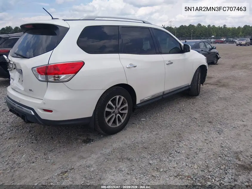 2015 Nissan Pathfinder Sl VIN: 5N1AR2MN3FC707463 Lot: 45325347
