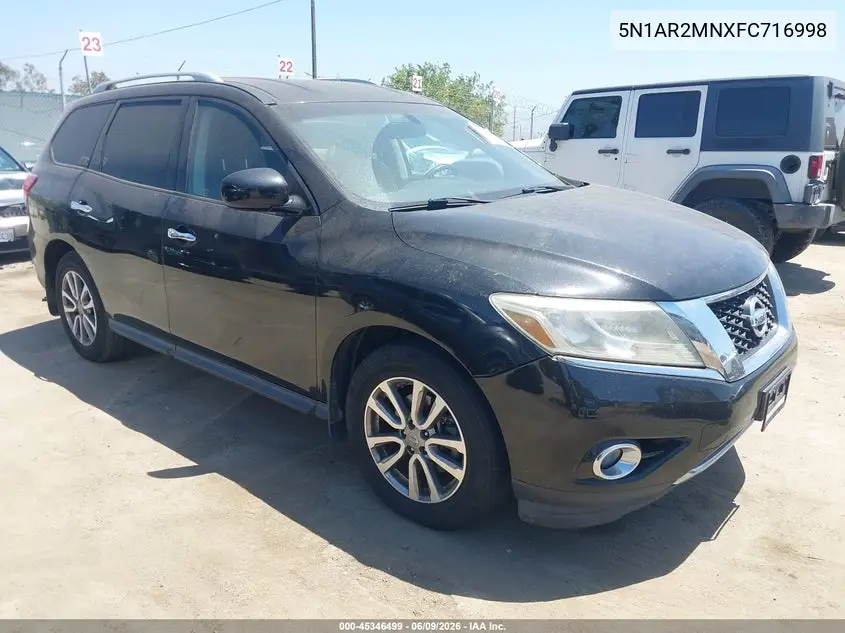 2015 Nissan Pathfinder Sv VIN: 5N1AR2MNXFC716998 Lot: 45346499