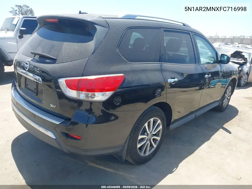 2015 Nissan Pathfinder Sv VIN: 5N1AR2MNXFC716998 Lot: 45346499