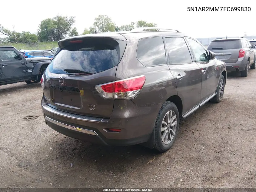 2015 Nissan Pathfinder Sv VIN: 5N1AR2MM7FC699830 Lot: 45351863