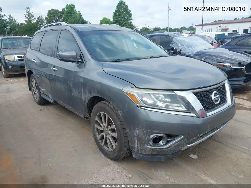 2015 Nissan Pathfinder S VIN: 5N1AR2MN4FC708010 Lot: 45355856
