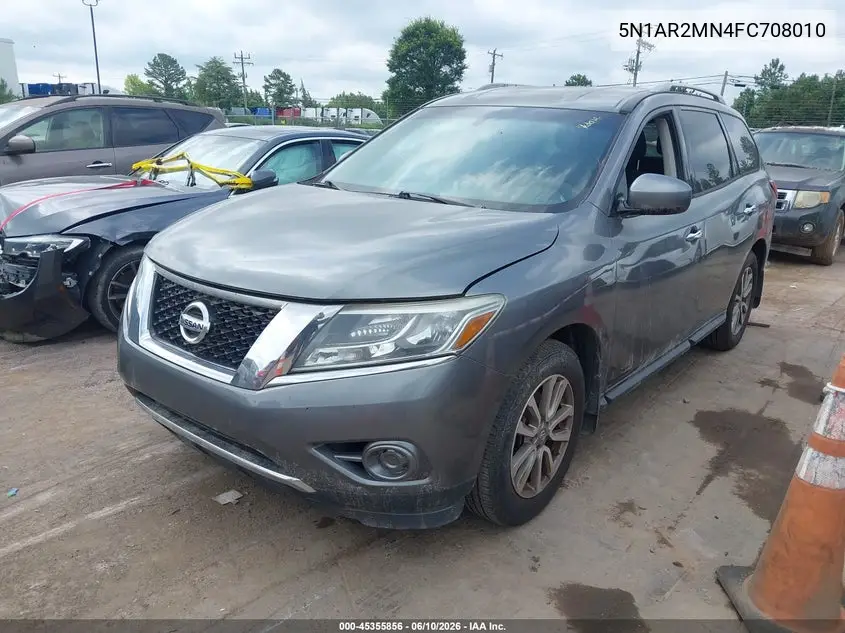 2015 Nissan Pathfinder S VIN: 5N1AR2MN4FC708010 Lot: 45355856