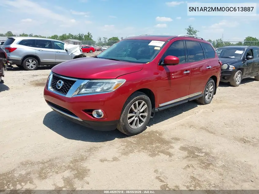 2016 Nissan Pathfinder Sl VIN: 5N1AR2MM0GC613887 Lot: 45297018