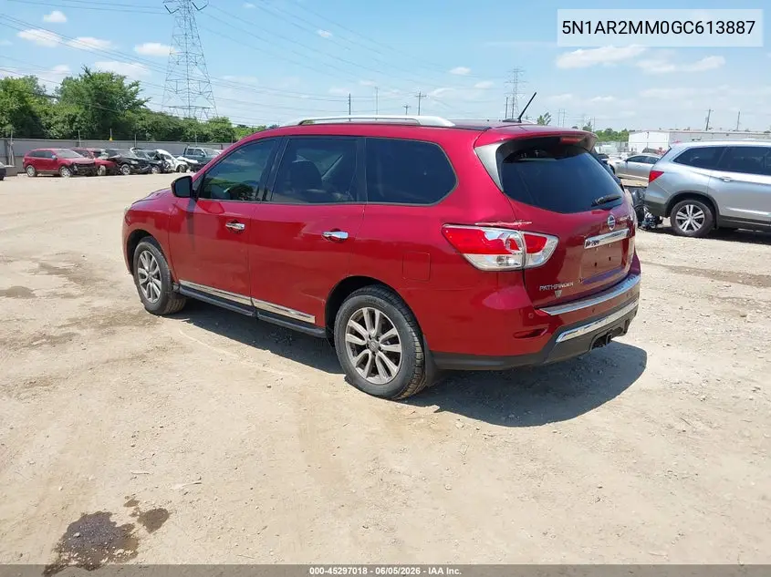 2016 Nissan Pathfinder Sl VIN: 5N1AR2MM0GC613887 Lot: 45297018