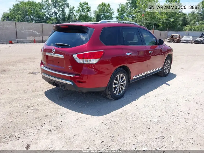 2016 Nissan Pathfinder Sl VIN: 5N1AR2MM0GC613887 Lot: 45297018
