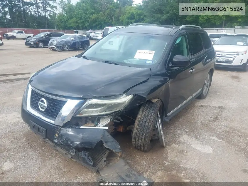 2016 Nissan Pathfinder Platinum VIN: 5N1AR2MN6GC615524 Lot: 45322346