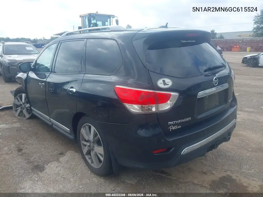 2016 Nissan Pathfinder Platinum VIN: 5N1AR2MN6GC615524 Lot: 45322346