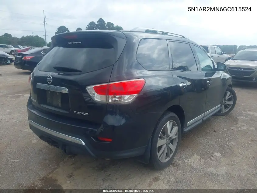 2016 Nissan Pathfinder Platinum VIN: 5N1AR2MN6GC615524 Lot: 45322346