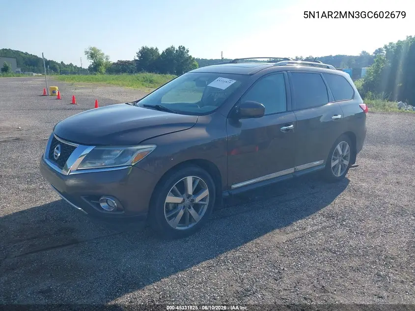2016 Nissan Pathfinder Platinum VIN: 5N1AR2MN3GC602679 Lot: 45331825